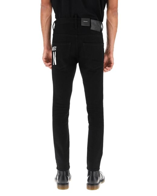 DSquared² Black Bull Wash 'icon' Skater Jeans for men