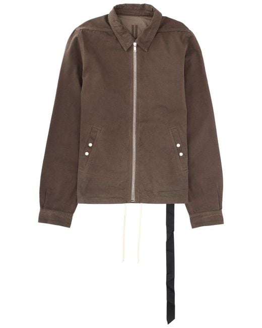 Rick Owens Brown Jacket Zipfront Cotton for men