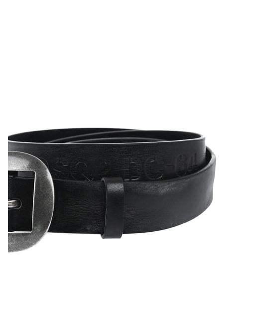DSquared² White Logo Leather Buckle Belt Accessories for men