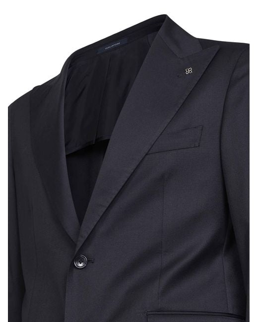 Tagliatore Blue Dark Virgin Wool Single-Breasted Suit for men