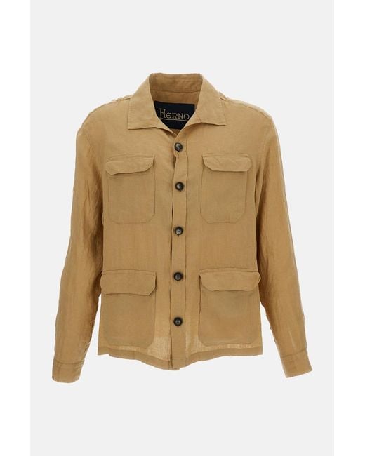 Herno Natural 'Field Crafted' Linen Jacket for men