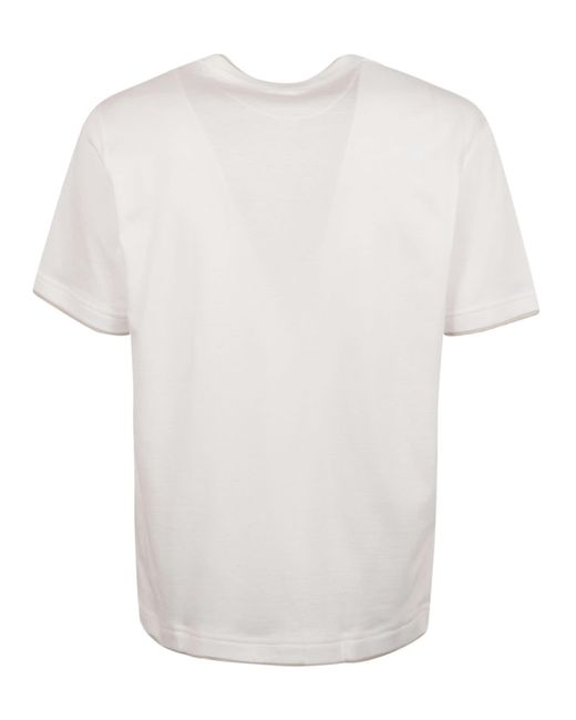 Eleventy White Round Neck Plain T-Shirt for men