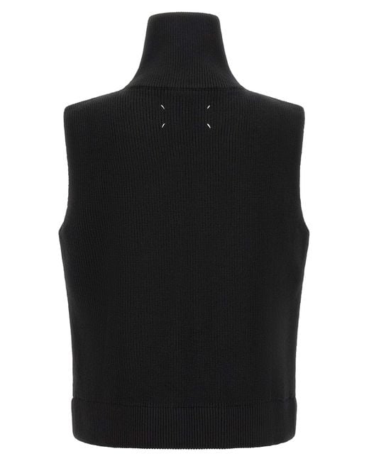 Maison Margiela Black Wool Sleeveles Sweater Clothing for men