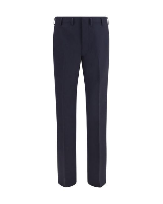 Prada Blue Tailored Trousers Fleece Wool Ovis Aries for men