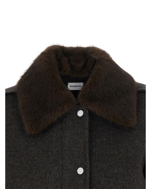 P.A.R.O.S.H. Black Wool Jacket Coat