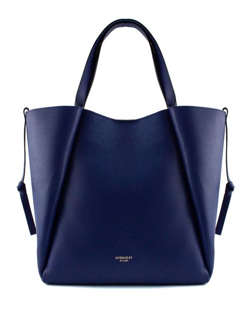 Avenue 67 Bice Shopping Bag In Blue Hammered Leather | Lyst