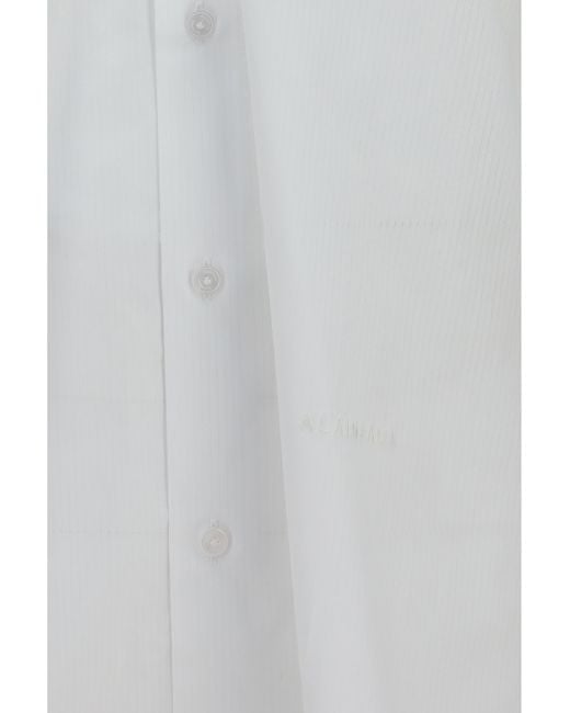 ALAINPAUL White Shirt With Elasticated Collar Cotton