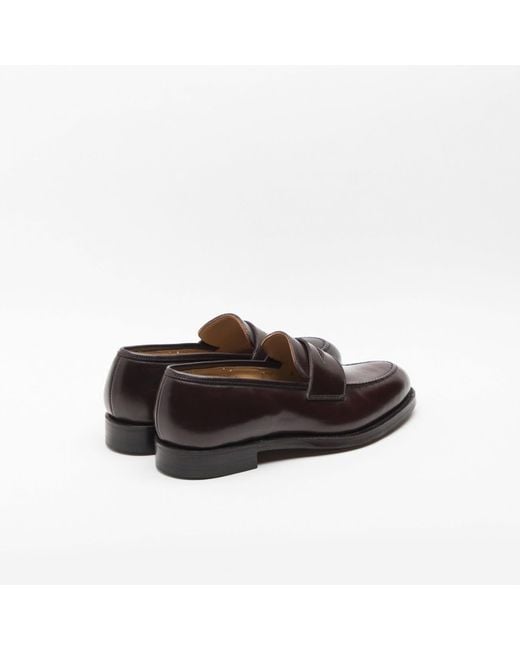 Crockett & Jones Henley Burgundy Cordovan Penny Loafer in Gray for Men ...
