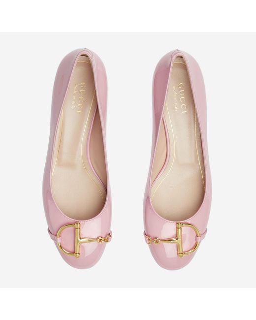 Gucci Pink Ballerina Flats With Half Clasp