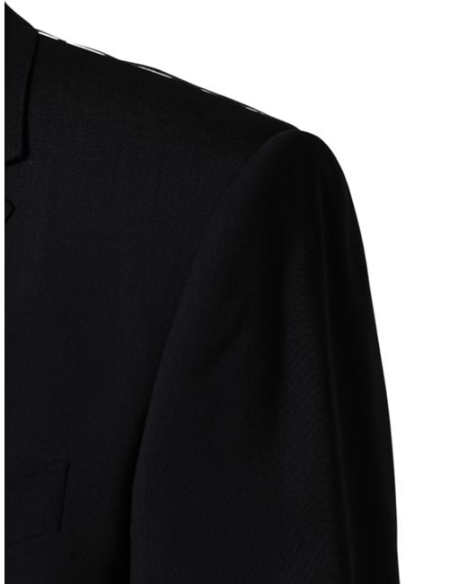 Dolce & Gabbana Black Wool Single Breasted 2 Button Blazer Virgin Elastane Clothing for men
