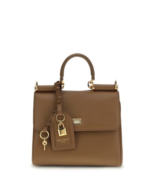 Dolce & Gabbana Metallic Shoulder Bag My Sicily Calf Leather