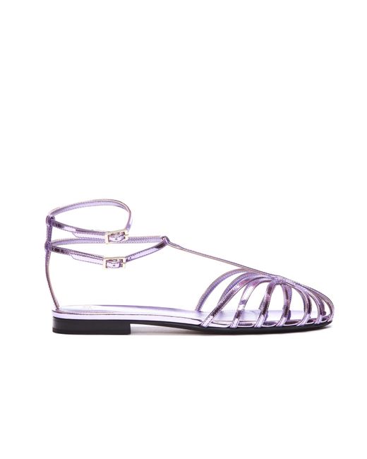 ALEVI Elena Flat Sandals in White | Lyst