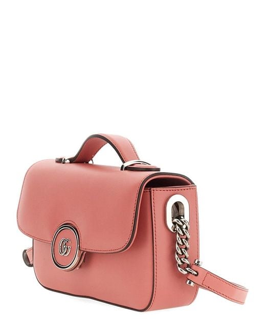 Gucci Pink Mini Petite Shoulder Bag Gg Main: Calf Leather Handbags