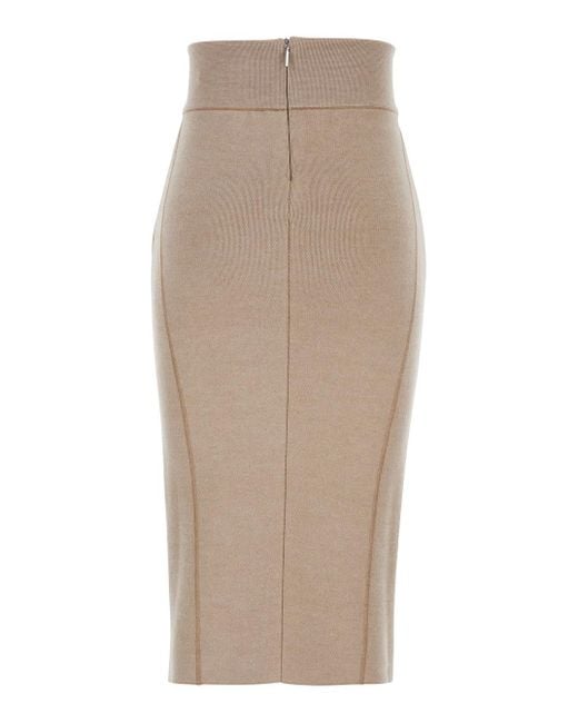 Jacquemus Natural Skirt With Pencil Desgin
