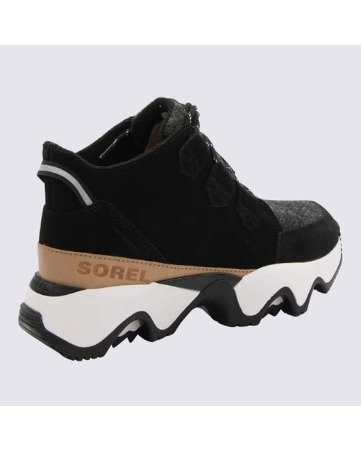 Sorel Black And Sea Salt Leather Kinetic Impact C-Wp Sneakers