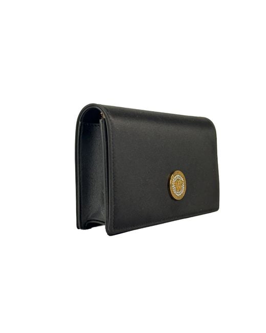 Versace Blue Mini Chain Black Crossbody Wallet Bag