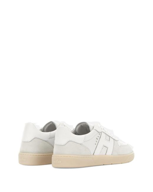 Hogan White Cool Basket Leather Sneakers