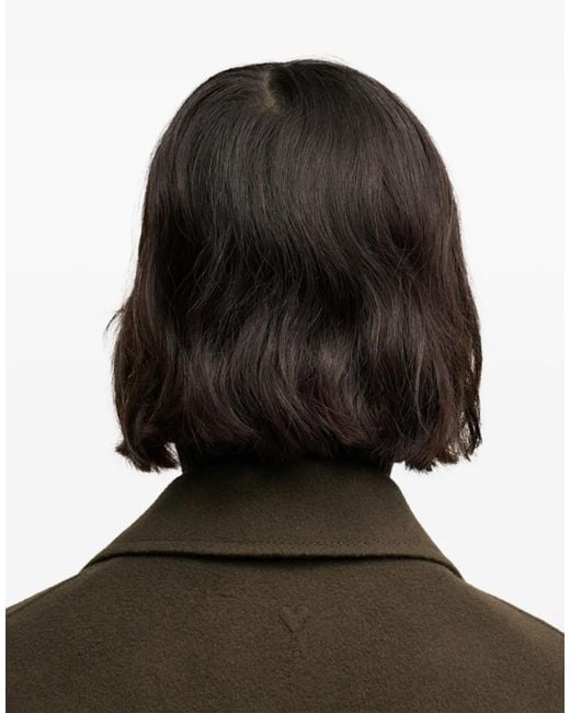 AMI Brown De Coeur Single-Breasted Car Coat Clothing & Jackets for men