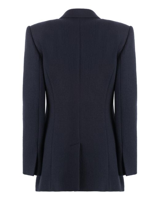 Chloé Blue Double-Breasted Virgin Wool Jacket