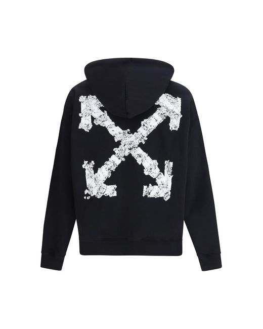 Off-White c/o Virgil Abloh Blue Heraldic Treshold Arrows Skate Hoodie Cotton Sweatshirts for men