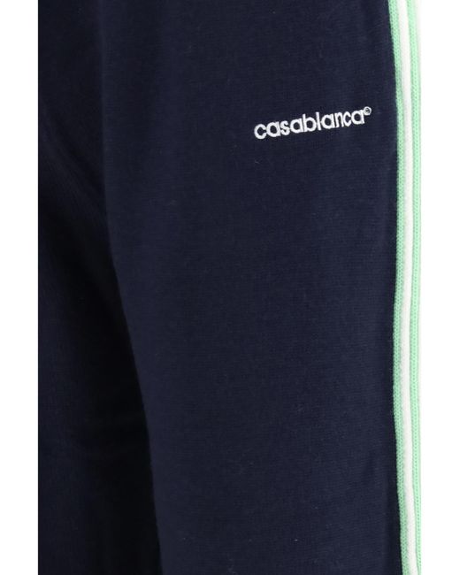 Casablanca Blue Sweatpants Merino Wool Trousers for men