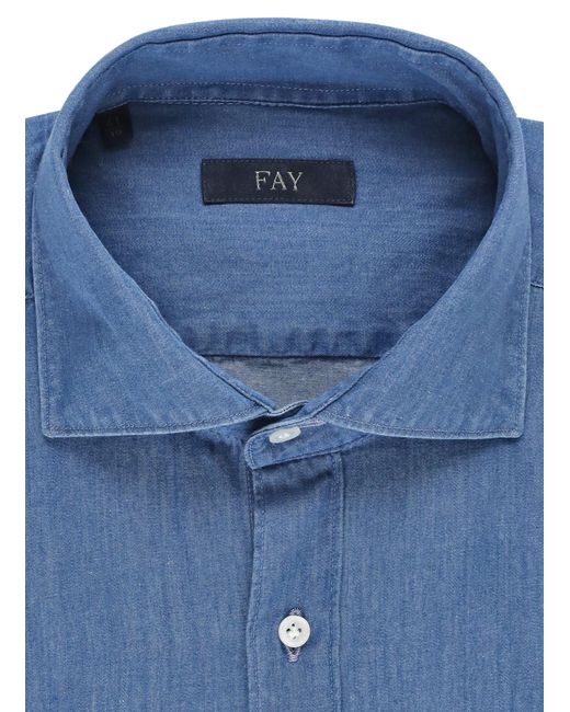 Fay Blue Denim Shirt for men