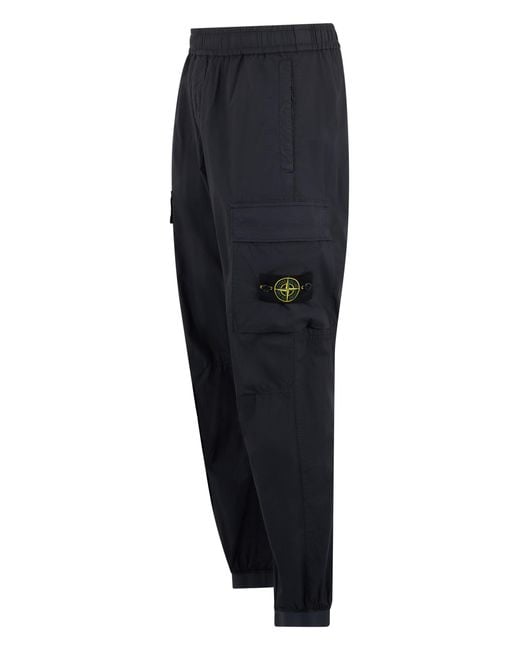 Stone Island Blue Cargo Trousers Cotton for men