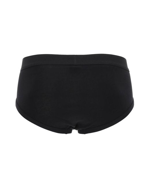 Tom Ford Black Cotton Briefs With Logo Band for men