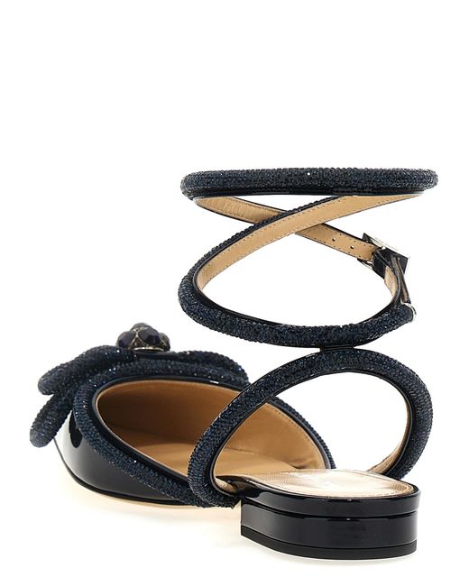 Mach & Mach Blue Mach & Mach 'Double Bow' Ballet Flats