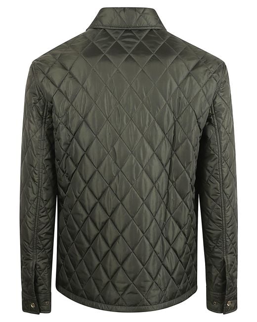 Burberry Green Quilted Down Jacket for men