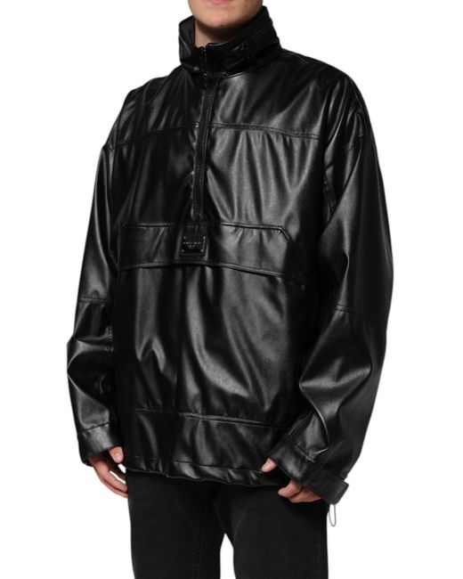 Dolce & Gabbana Black Jacket Zip Front Outerwear for men