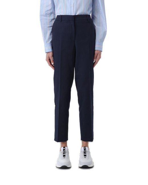 Weekend by Maxmara Blue Straight Leg Cropped Trousers