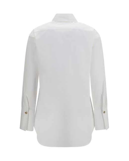 Balmain White Shirt Cotton Poplin