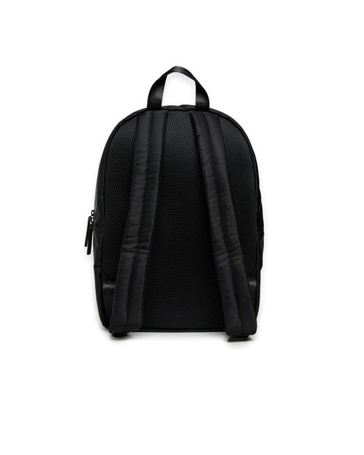 DIESEL Black Backpack With Logo Nylon + Contrast Polyester Backpacks for men