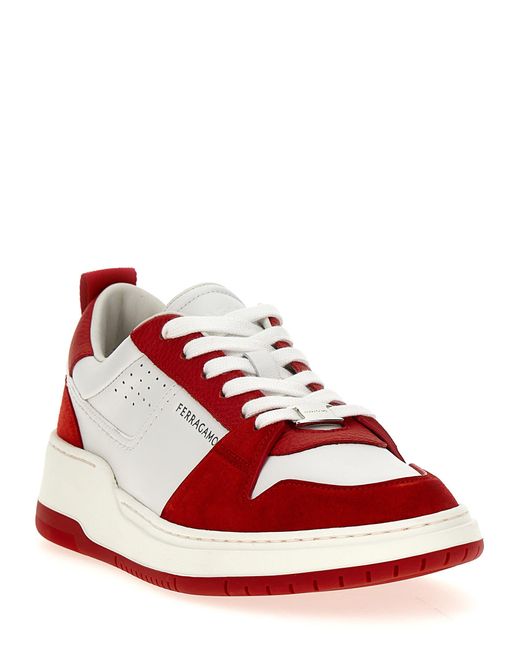 Ferragamo Red 'Dennis' Sneakers for men