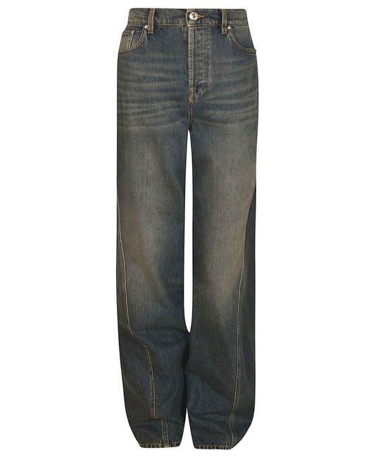 Lanvin Gray Long Buttoned Jeans for men