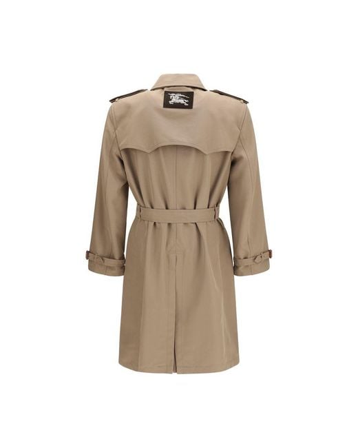 Burberry Natural Brown Silk Trench Coat for men