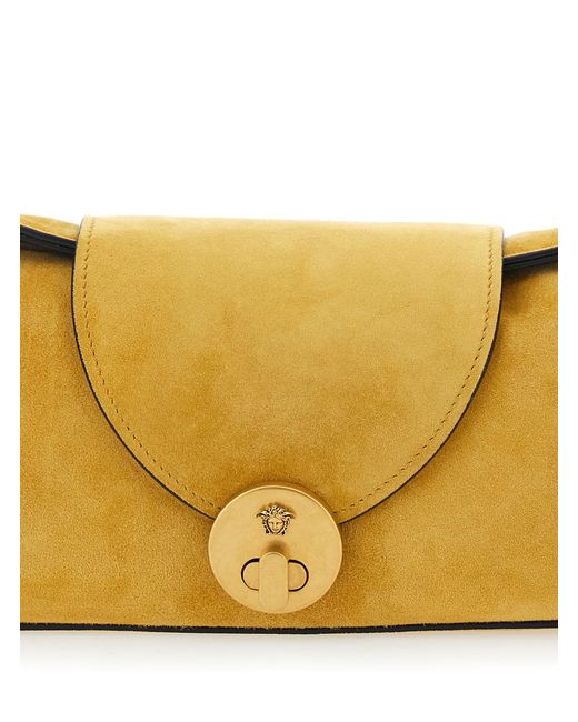 Versace Metallic Shoulder Bag Suede Lamb