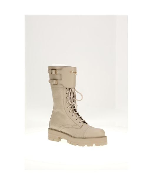 Dior White Boots D-Trap Low Calf Leather