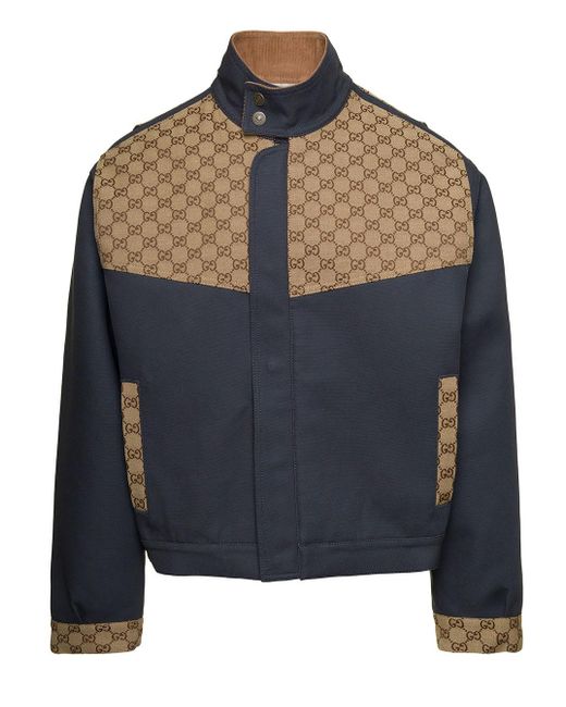 Gucci Blue GG Supreme Cotton Jacket for men