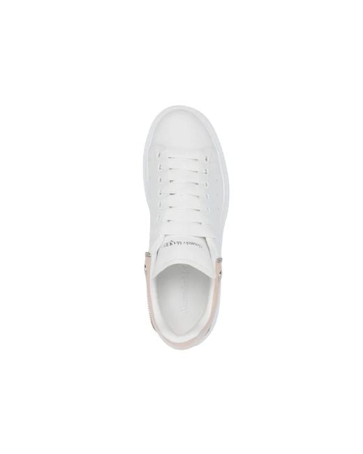 Alexander McQueen White Oversized Leather Sneakers