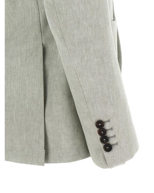 Pal Zileri Gray Brera Blazer Linen for men