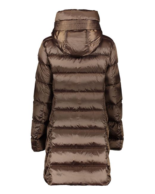 Parajumpers Marion Hooded Down Jacket in Brown | Lyst