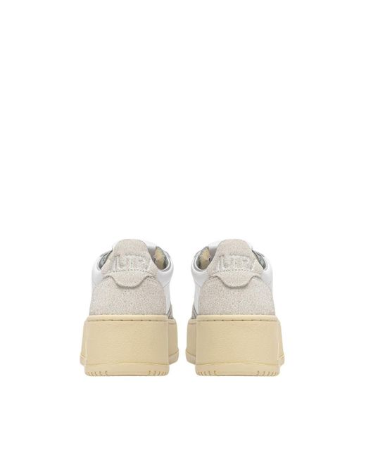 Autry White Platform Low Lea Stars Wht Wht Sneakers