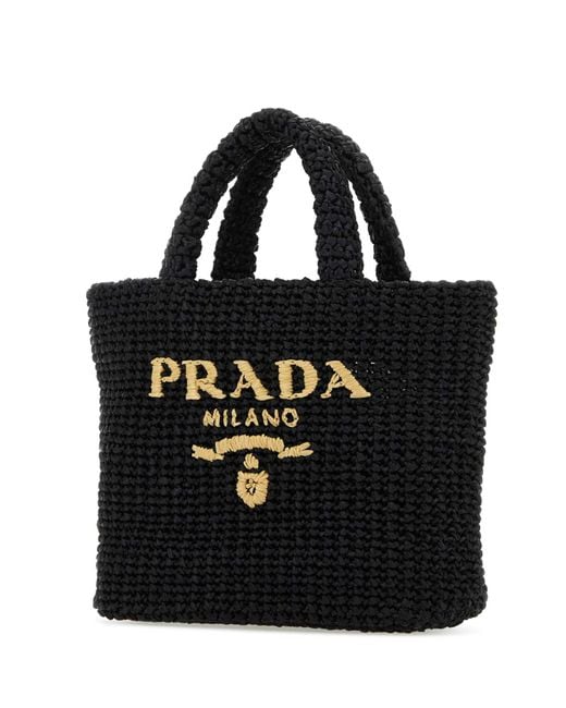 Prada Black Straw Handbag