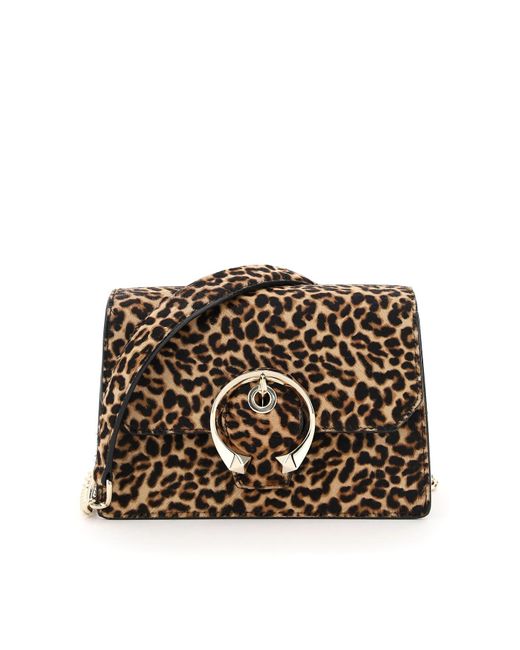 Jimmy Choo Madeline Crossbody Bag Leopard Print in Black Lyst