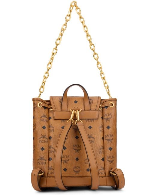 MCM Brown Backpack Synthetic Leather Polyurethane Backpacks