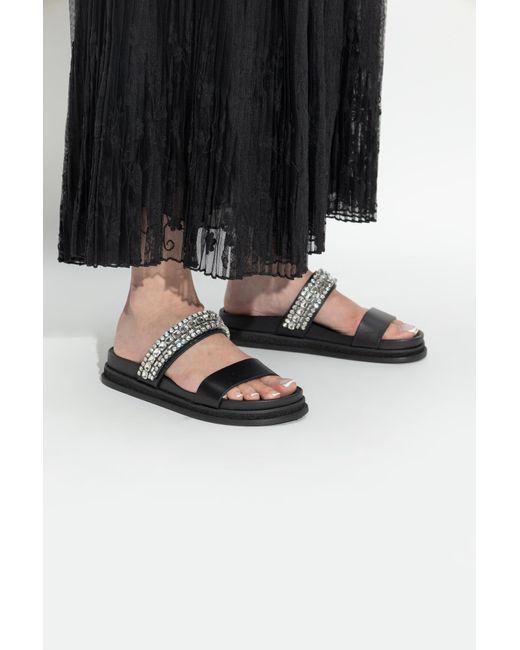 Jimmy Choo White "Jodi" Slides