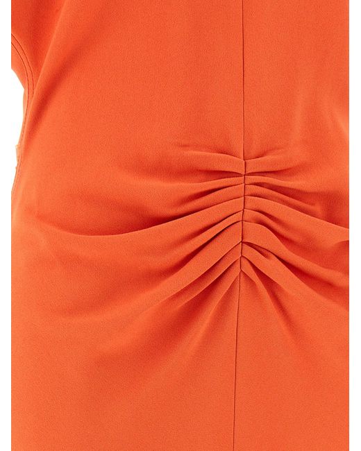 Victoria Beckham Orange Gathered Waist Dresses