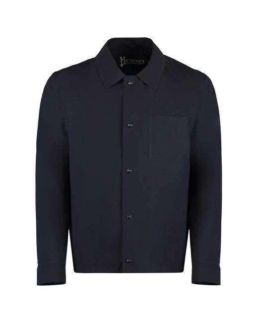 Herno Blue Techno Fabric Jacket for men